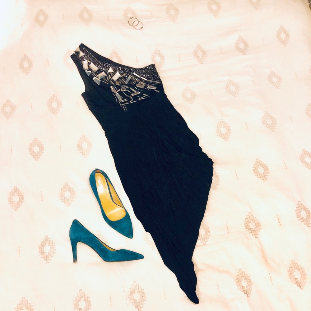 Bebe aline one shoulder party dress